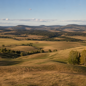 Rolling ranchland and grasslands near Williams Lake, BC