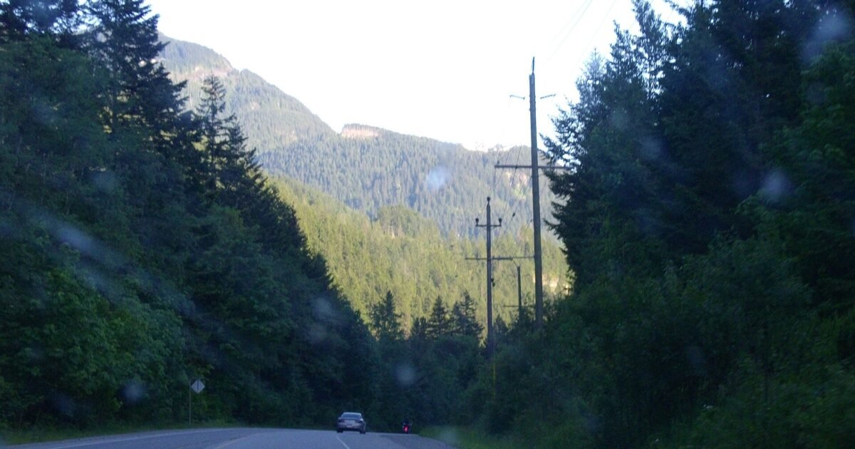 Highway 1 through the Fraser Canyon between Hope and Yale, British Columbia